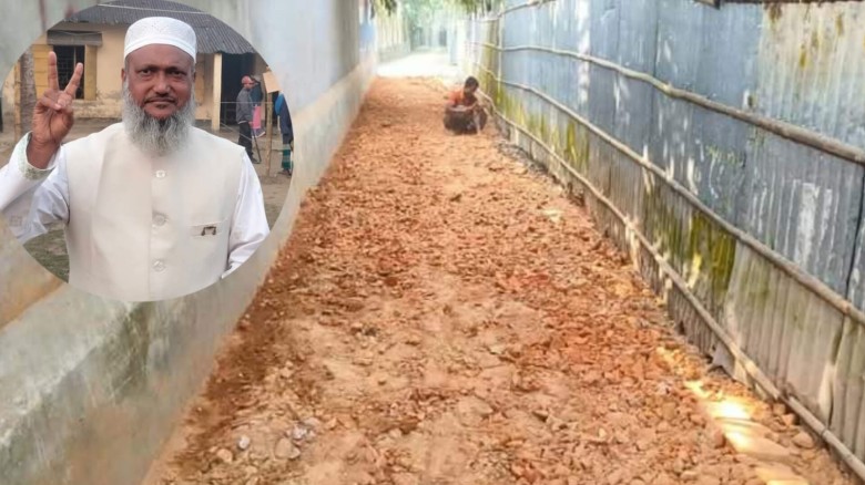 নিজস্ব অর্থায়নে রাস্তা সংস্কার শুরু করলেন কুড়িগ্রাম-১ আসনের 