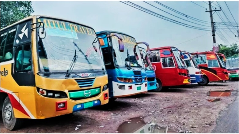 একদিন পর চাঁপাইনবাবগঞ্জে বাস চলাচল স্বাভাবিক জনমনে স্বস্তি
