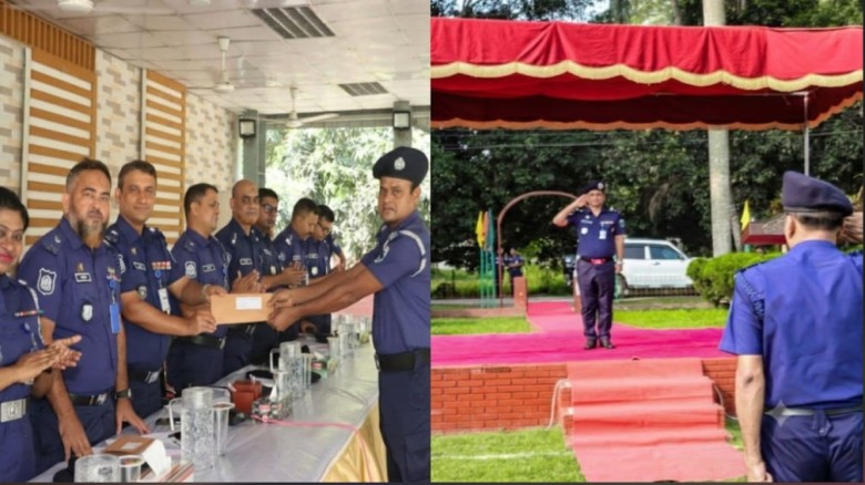 রাজশাহীতে মাস্টার প্যারেড ও অপরাধ পর্যালোচনা সভায় পুলিশ সুপা