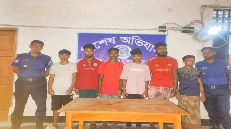 মান্দায় মাদকসেবীদের আস্তানায় পুলিশের অভিযান, ৬ জন আটক