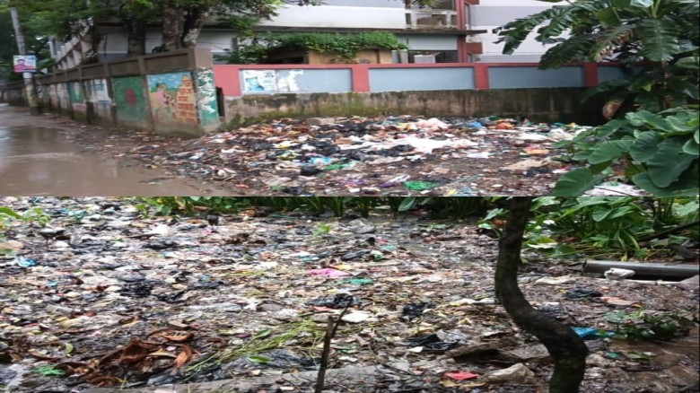 নাসিরনগরের বিভিন্ন সড়কের পাশে ময়লার স্তূপ, ‎তীব্র দুর্গন্ধে 