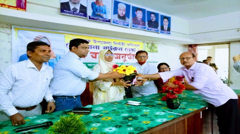 রাজৈর শিল্পকলা একাডেমিতে নবাগত ইউএনও রোকসানা খাইরুন নেছাকে স