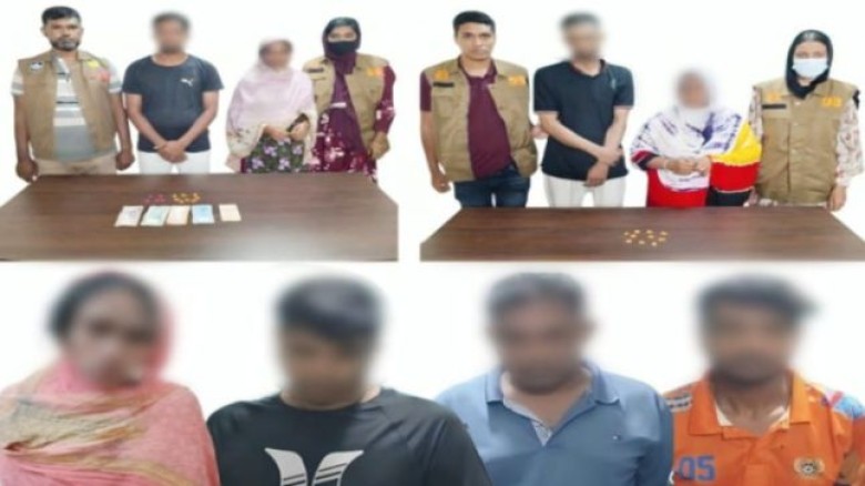 রাজশাহীতে মাদক বিরোধী অভিযানে ৮ মাদক ব্যবসায়ী গ্রেপ্তার