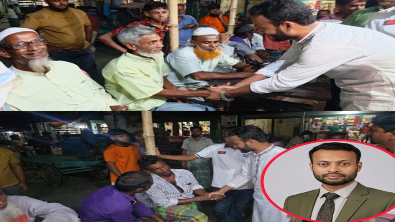 বুড়িশ্বর ইউনিয়নে গণসংযোগে ব্যস্ত সাবেক ছাত্র নেতা সাংবাদিক ত